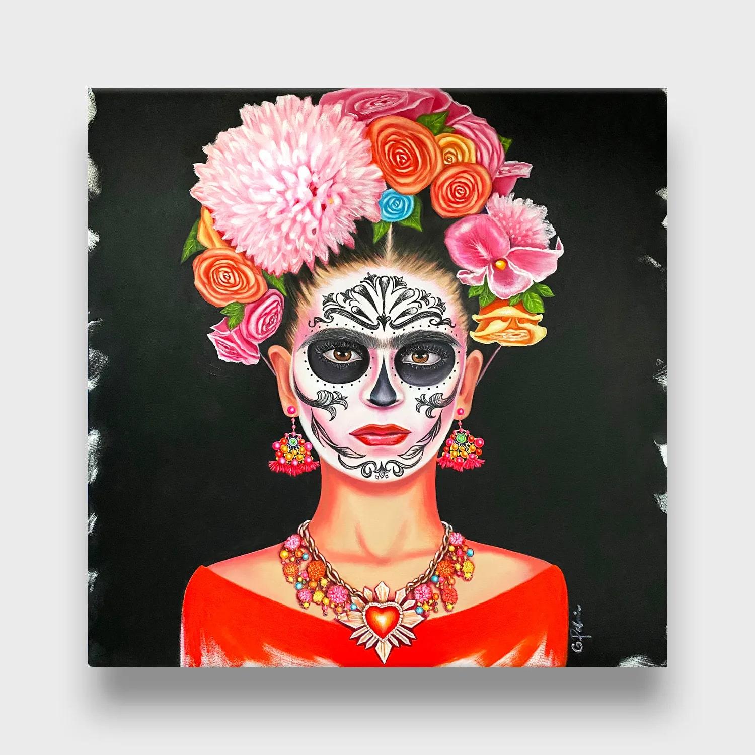 Ritratto Pop Art di Frida Kahlo - Painting di Gina Palmerin