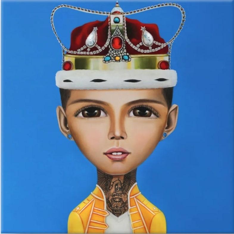 Portrait Painting Gina Palmerin - Portrait de Freddie Mercury de style Pop Art 