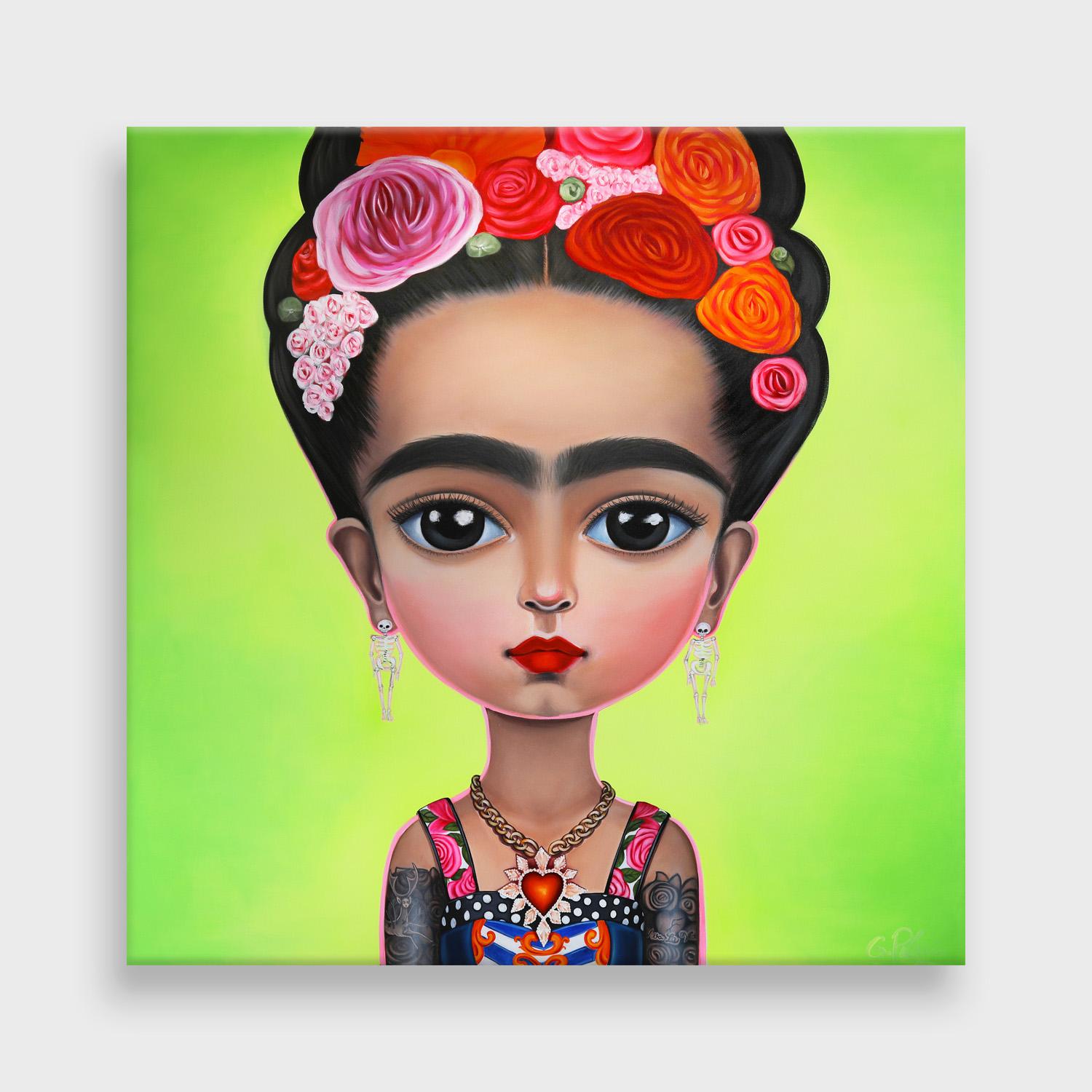 Pop Art Style Portrait of Frida Kahlo  - Painting by Gina Palmerin