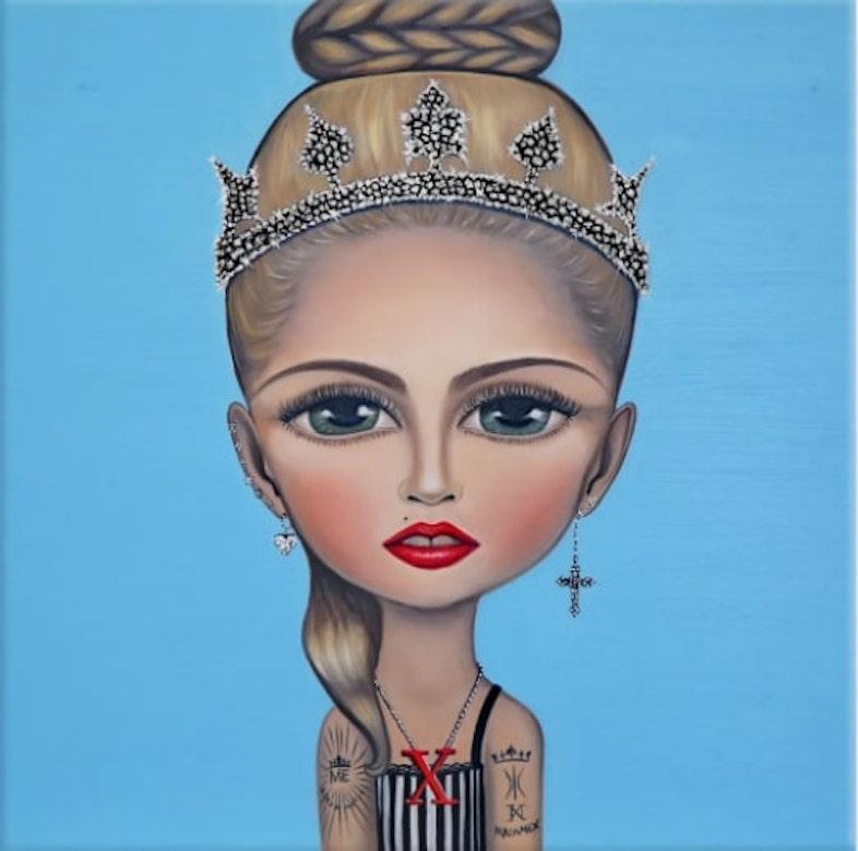 Figurative Painting Gina Palmerin - Portrait de Madonna dans le style Pop Art 