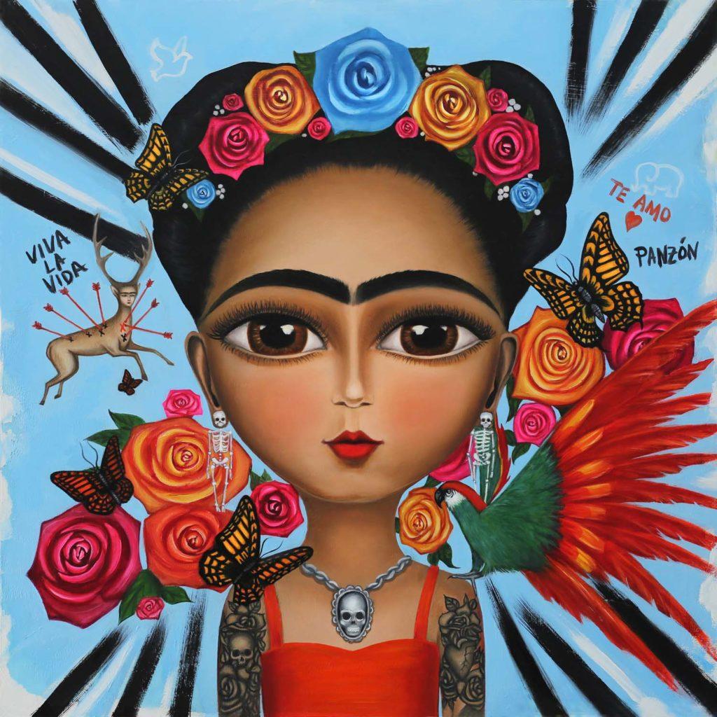 Gina Palmerin Portrait Print - Pop Art Portrait of Frida Kahlo 