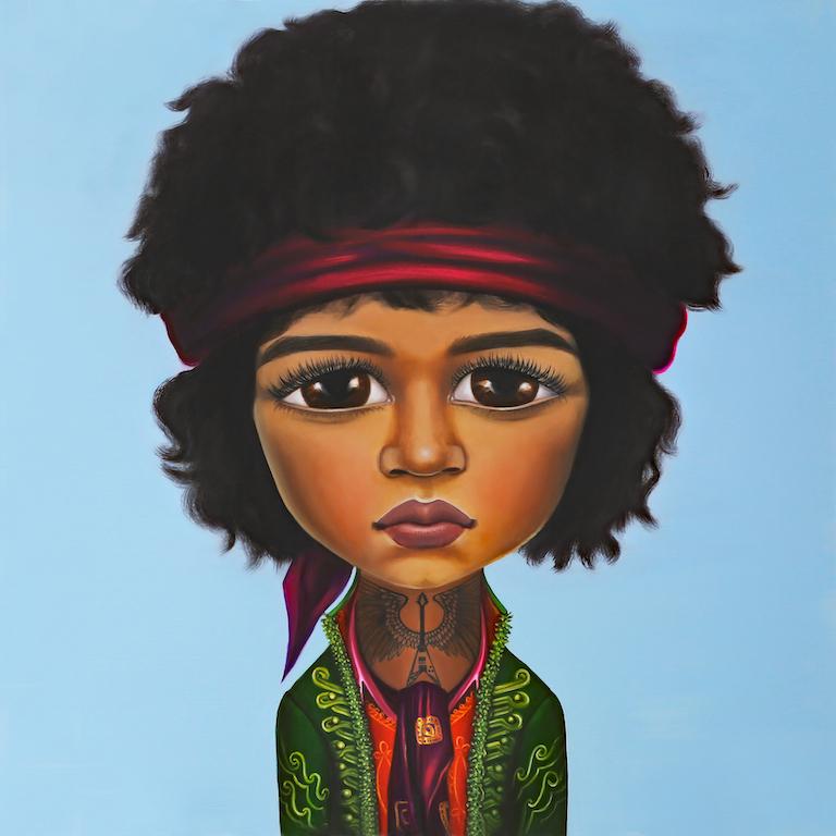 Gina Palmerin Portrait Print – Pop-Art-Porträt von Jimi Hendrix 