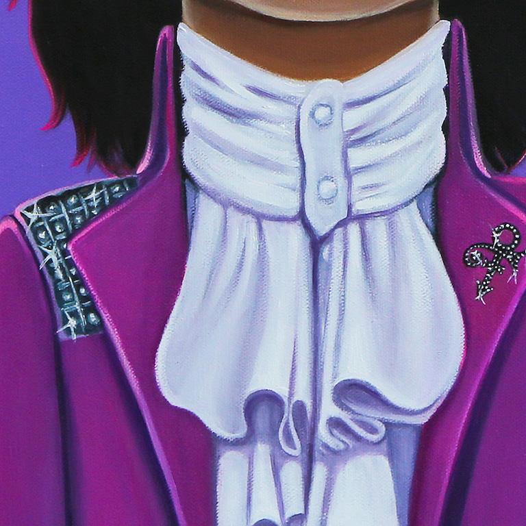 Pop Art Portrait of Prince - Purple Portrait Print by Gina Palmerin