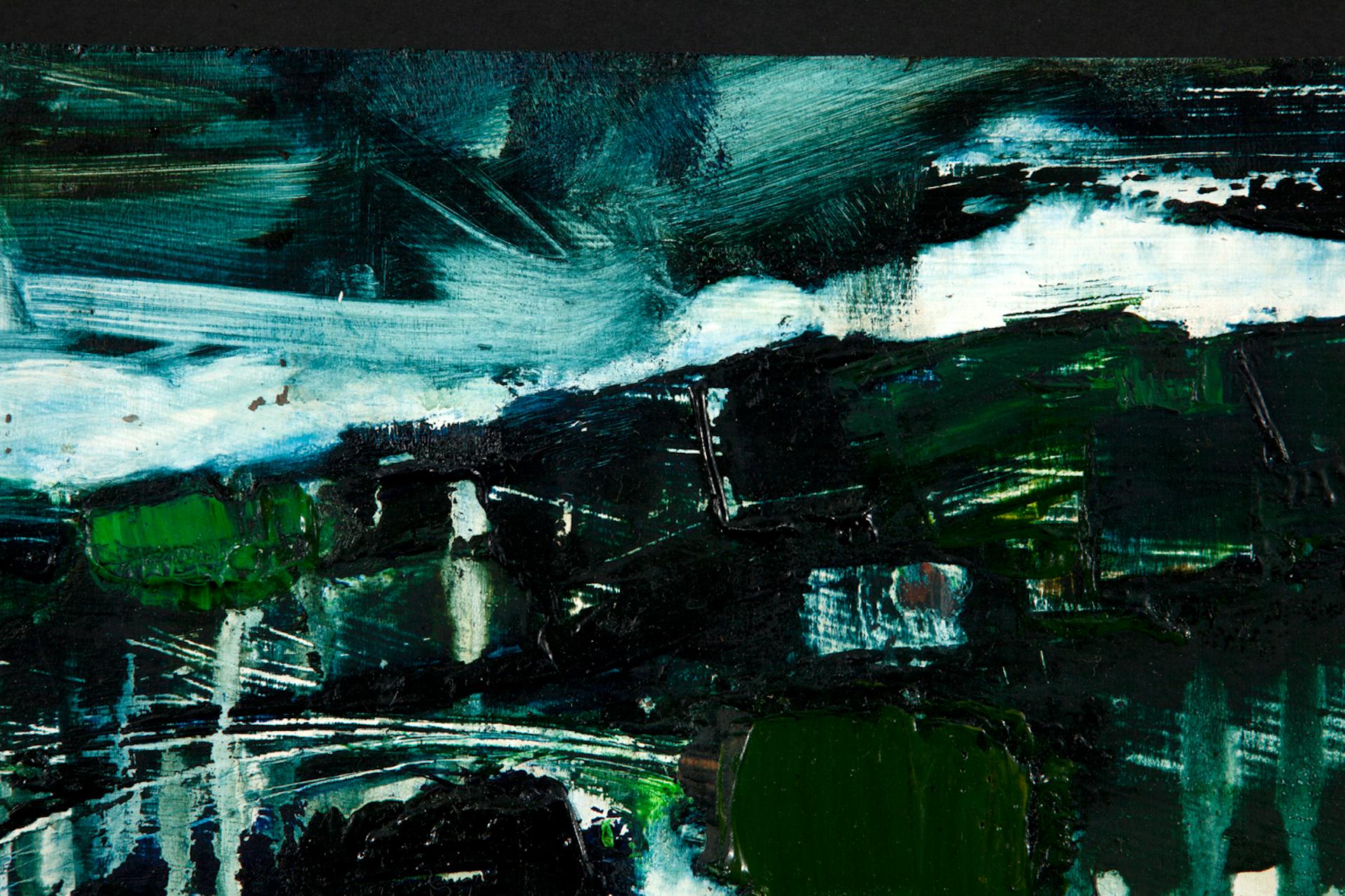 Gina Parr
Vesture
Original Abstract Landscape Painting
Oil and Acrylic on Canvas
Size: H 39cm x W 54cm x D 5cm
Sold in a Black Wooden Tray Frame
(Please note that in situ images are purely an indication of how a piece may look).

Vesture is an