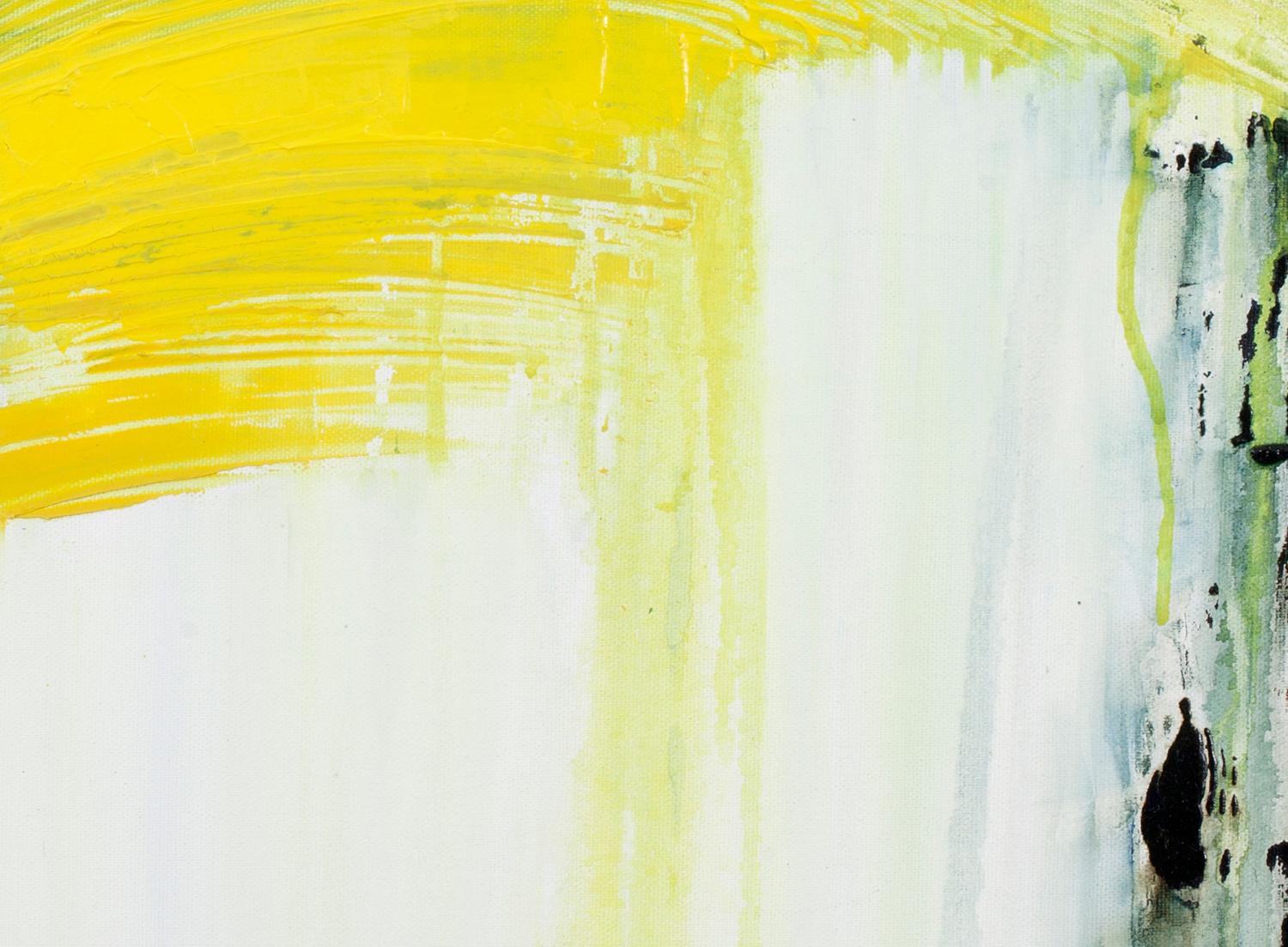 Mi punto de vista, Pintura original, Abstracto, Arte moderno, Paisaje - Abstract Painting Beige de Gina Parr