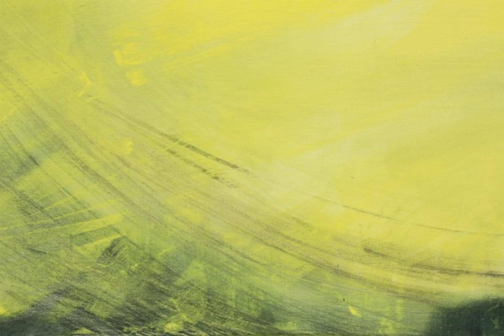 Peinture d'art abstraite noir et jaune « What the Night Delivers », Art contemporain en vente 1