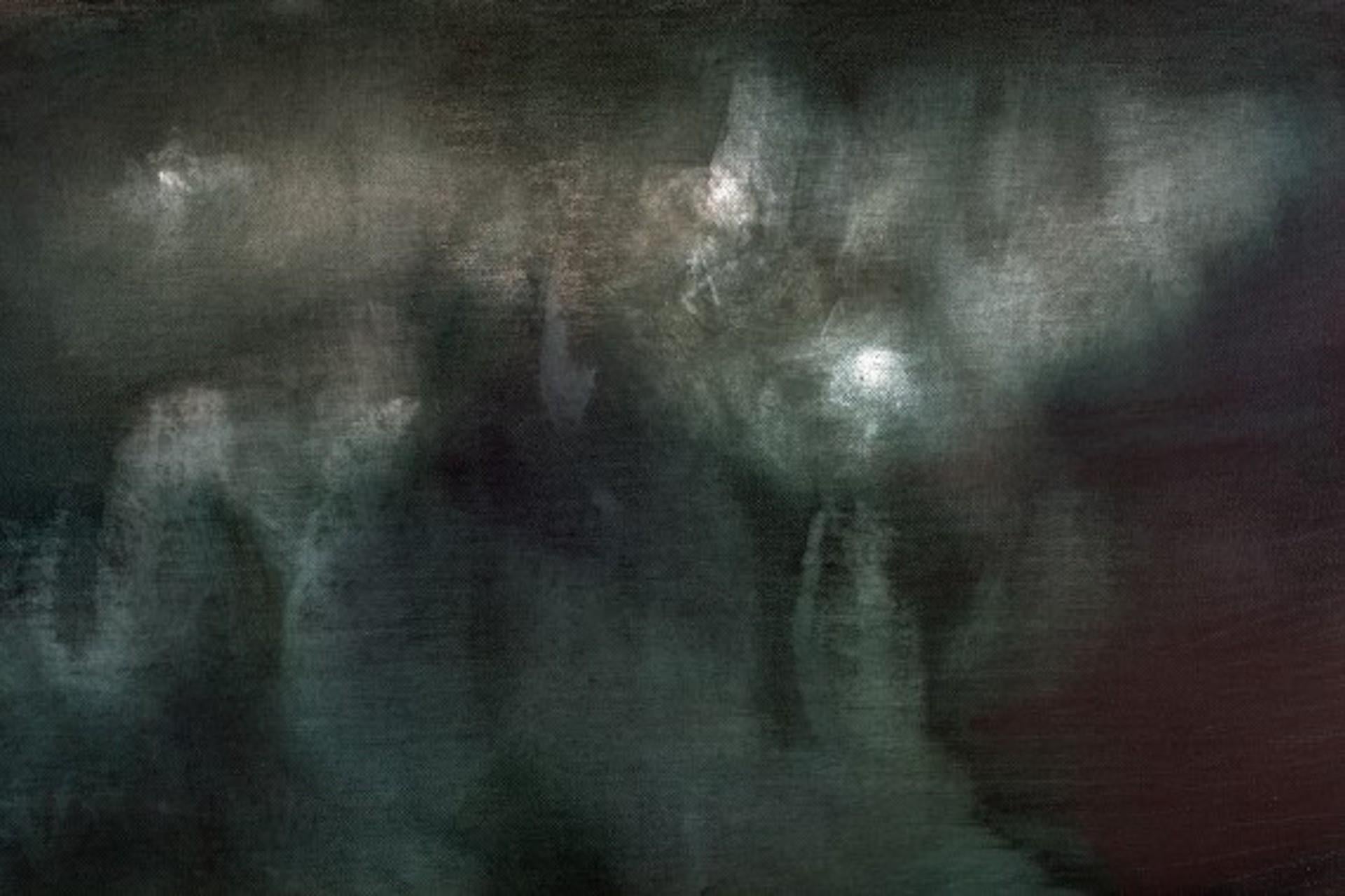 Ciò che la notte porta con sé Pittura astratta nera e gialla, Arte contemporanea in vendita 2