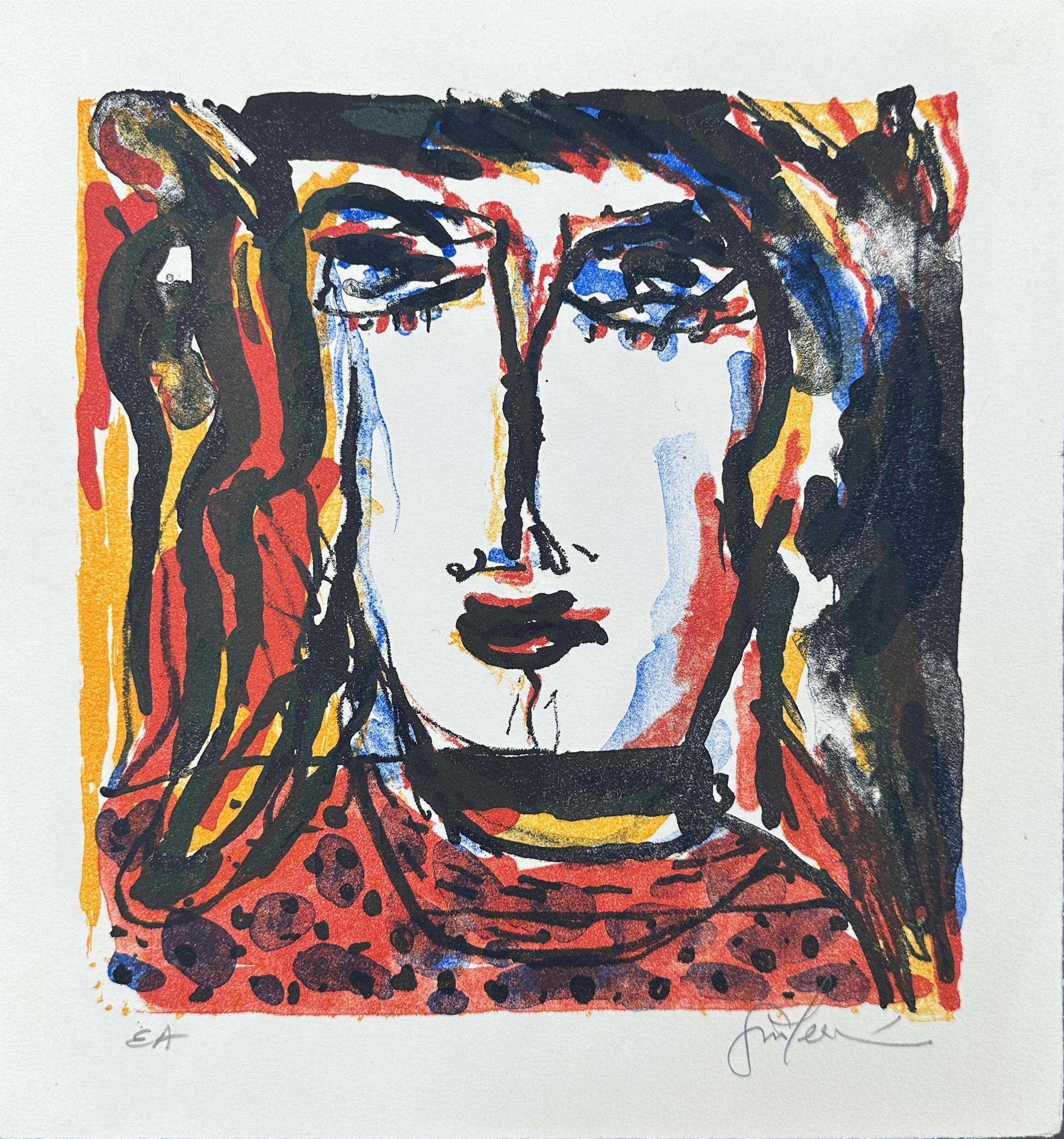 Gina Pellón Portrait Print – Gina Pellon Lithograph