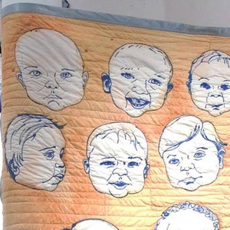 Baby Blanket - Contemporary Mixed Media Art by Gina Phillips
