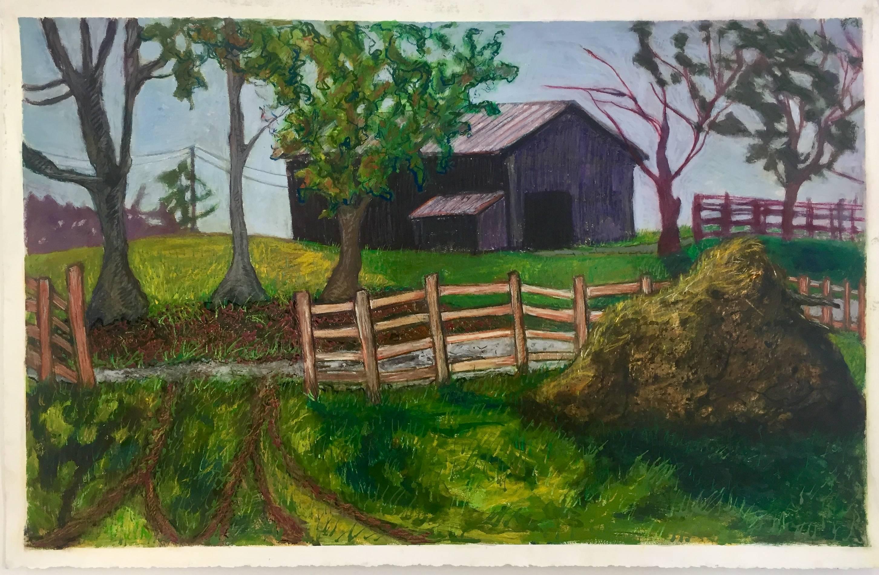 Gina Phillips Landscape Painting - Arbuckle Road - October 19, 2017