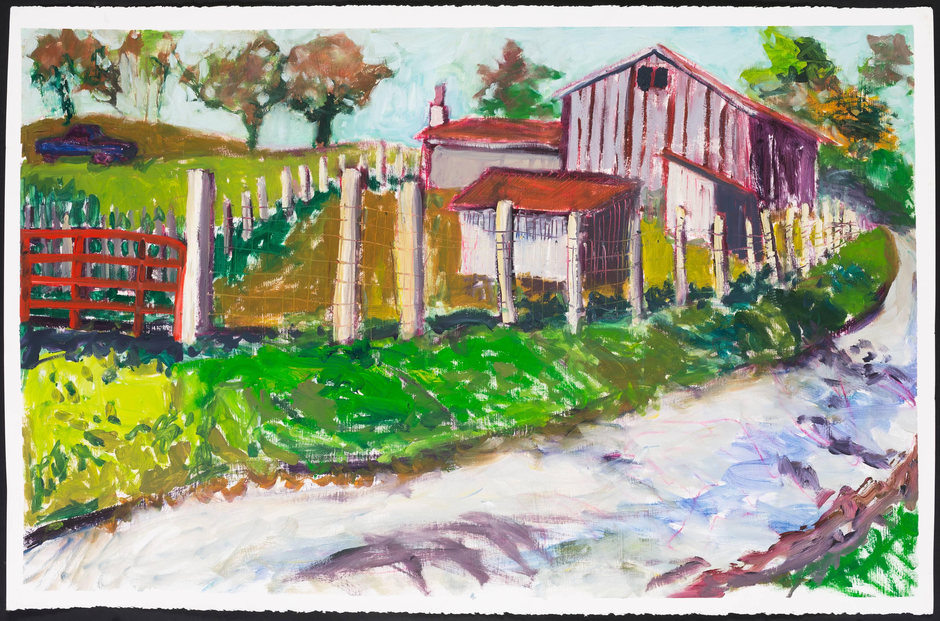 Gina Phillips Landscape Painting - Silver Creek Road, October 18, 2017