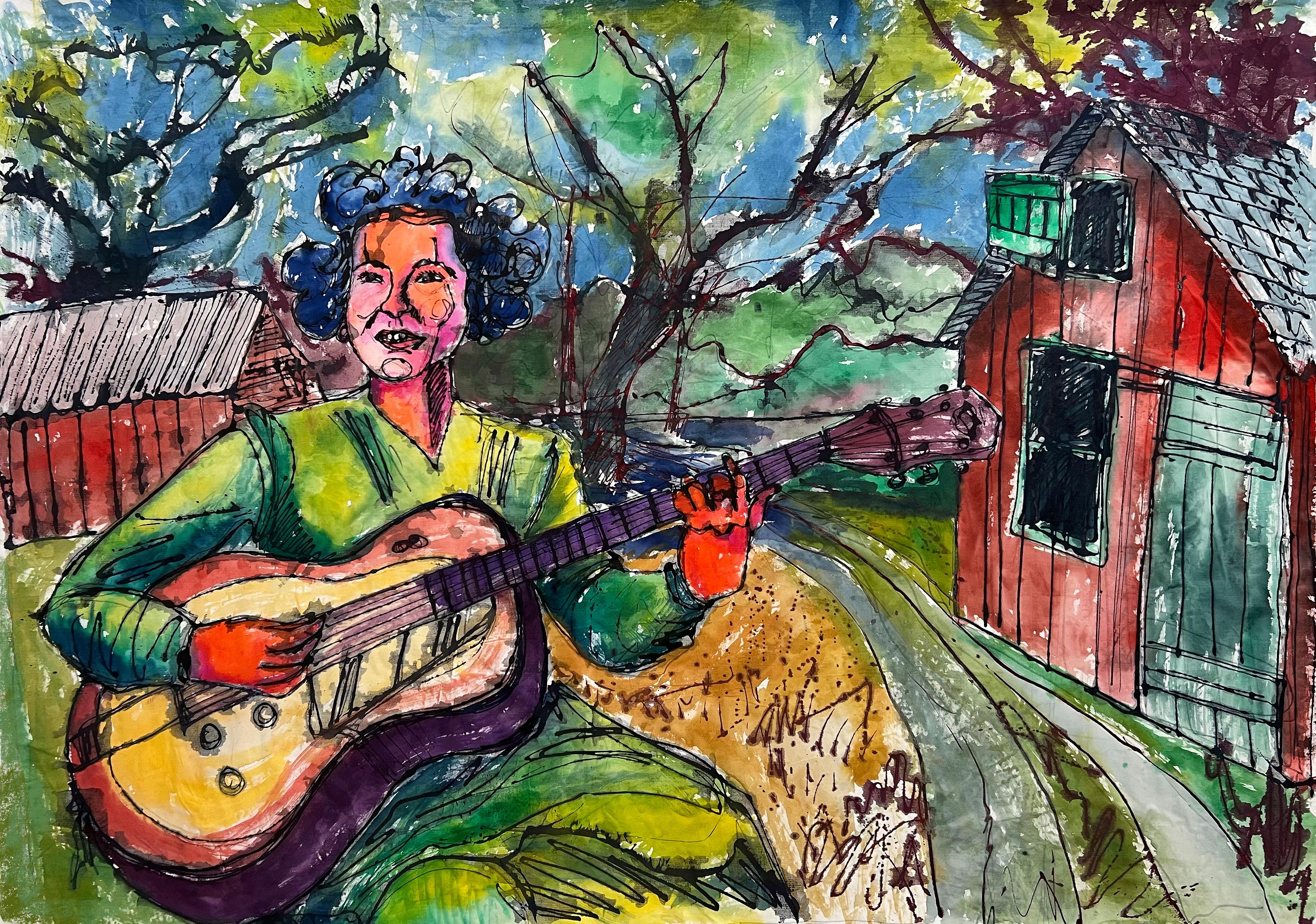 Gina Phillips Figurative Print - Memphis Minnie