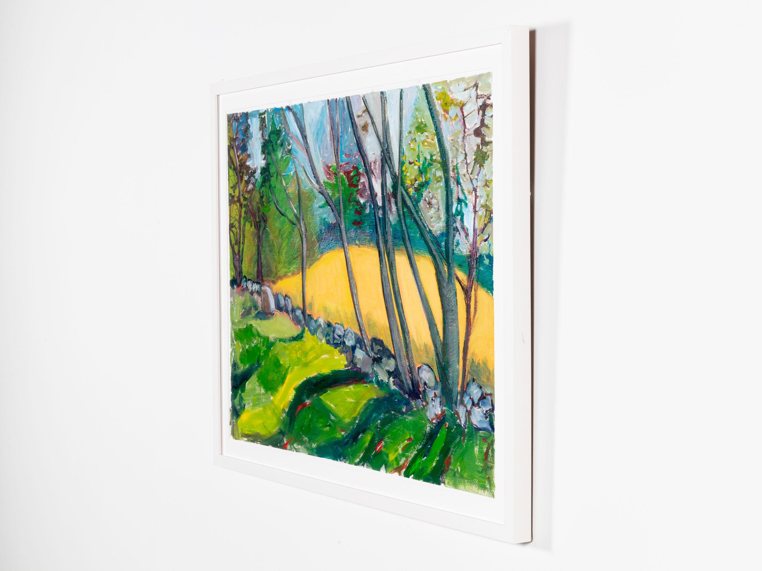 Zweiter Sonnenuntergang (Grün), Landscape Painting, von Gina Phillips