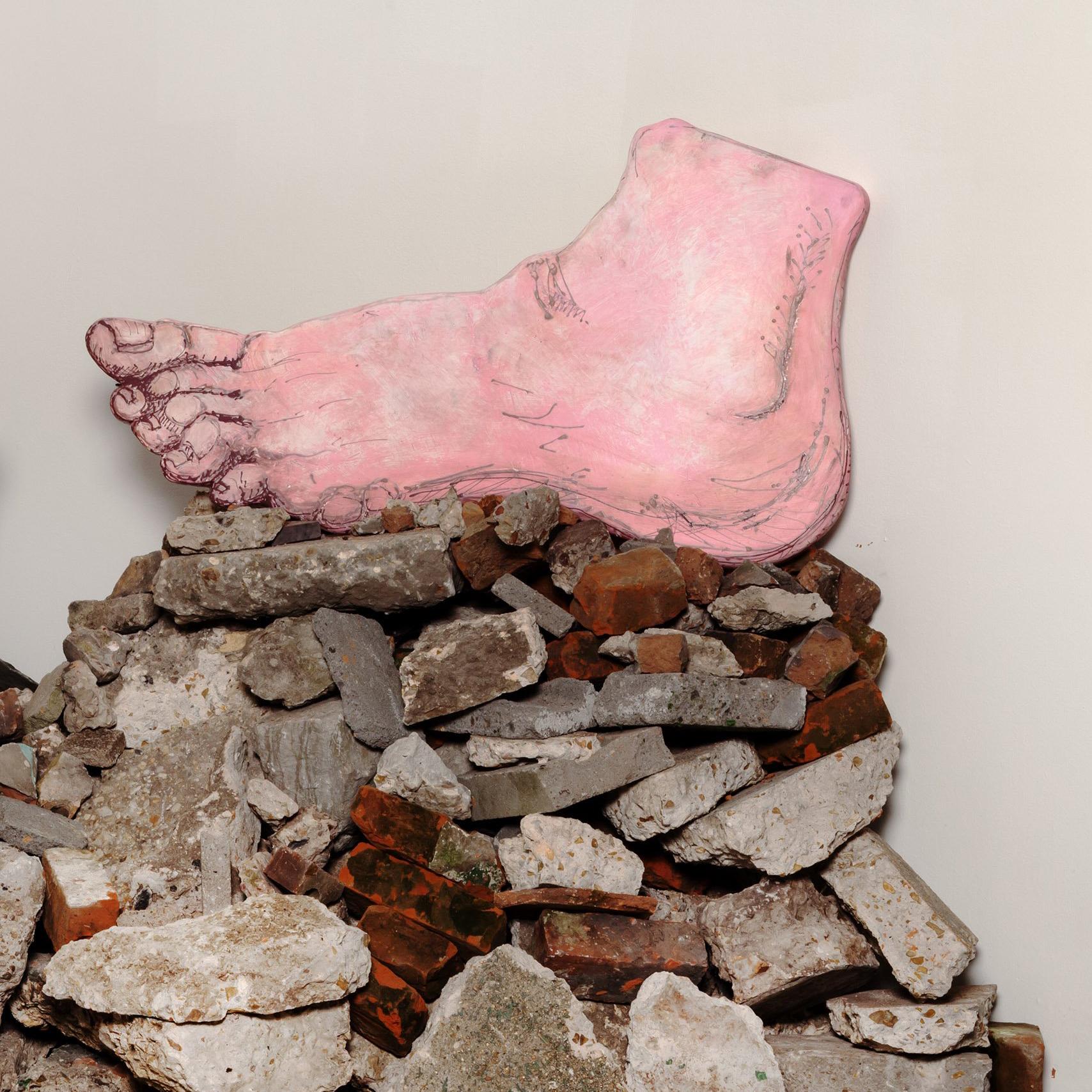 medium: acrylic on wood, rubble
23 x 40 inches each
installation dimensions variable: 53 x 91 inches

Gina Phillips is a mixed media, narrative artist who grew up in Kentucky and has lived in New Orleans since 1995. The imagery, stories and