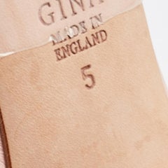 Gina Pink Leather and Python Slingback Open Toe Pumps Size 38