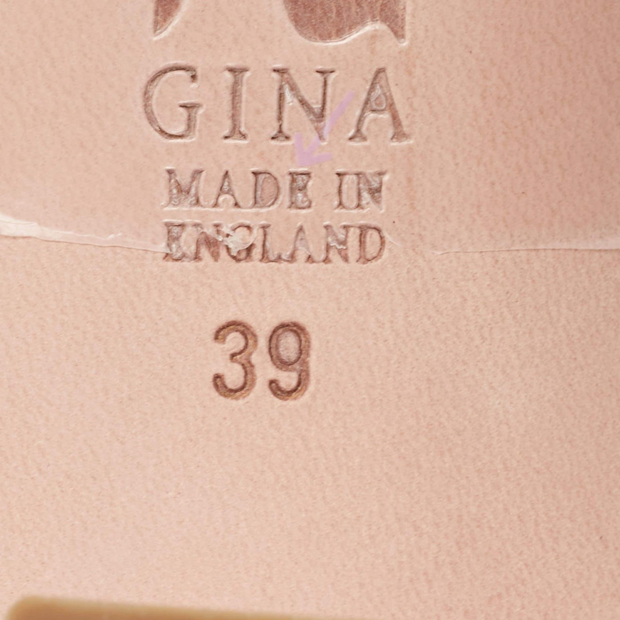 Gina Pink Satin and Fur Cindy Crystal Embellished Heel Slide Sandals Size 39 2