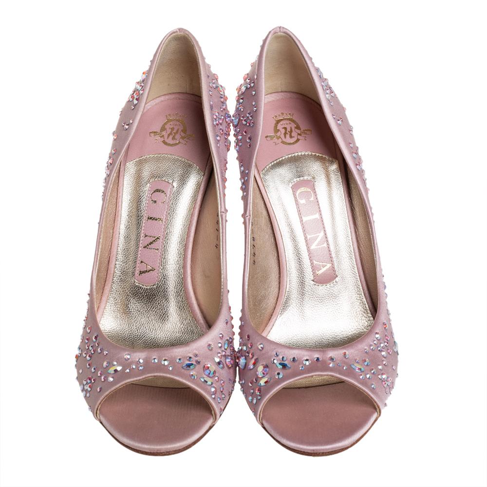 embellished peep toe heels