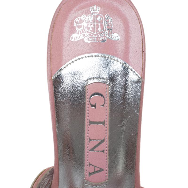 Gina Pink Satin Crystal Embellished Thong Sandals Size 38.5 3