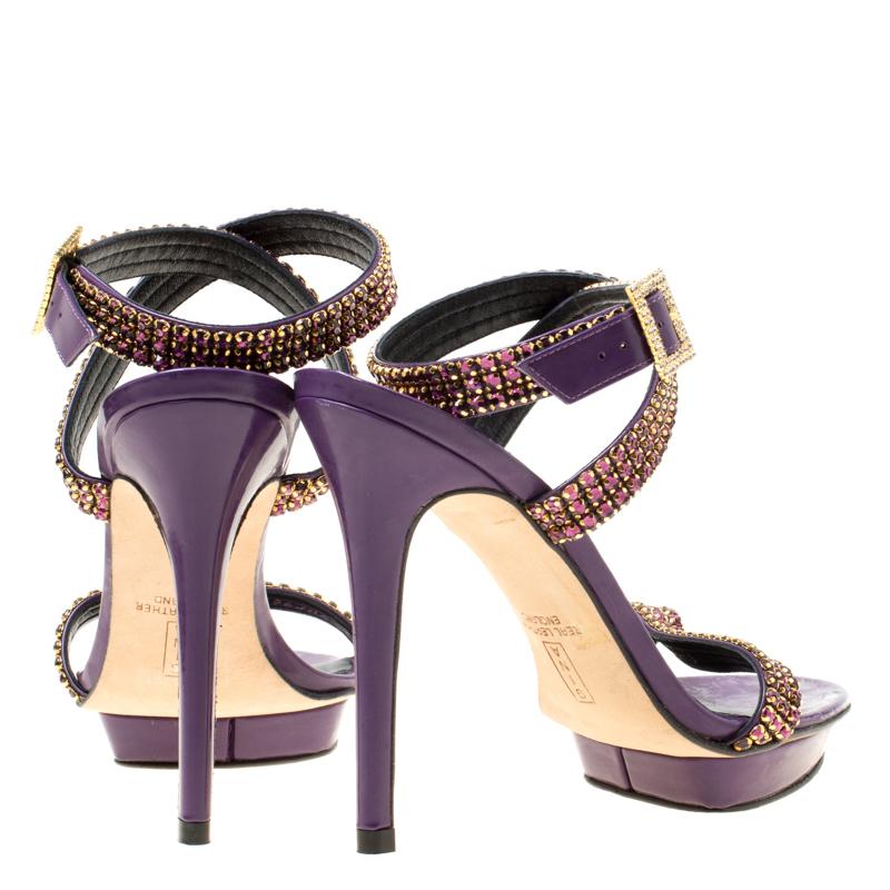 purple embellished heels