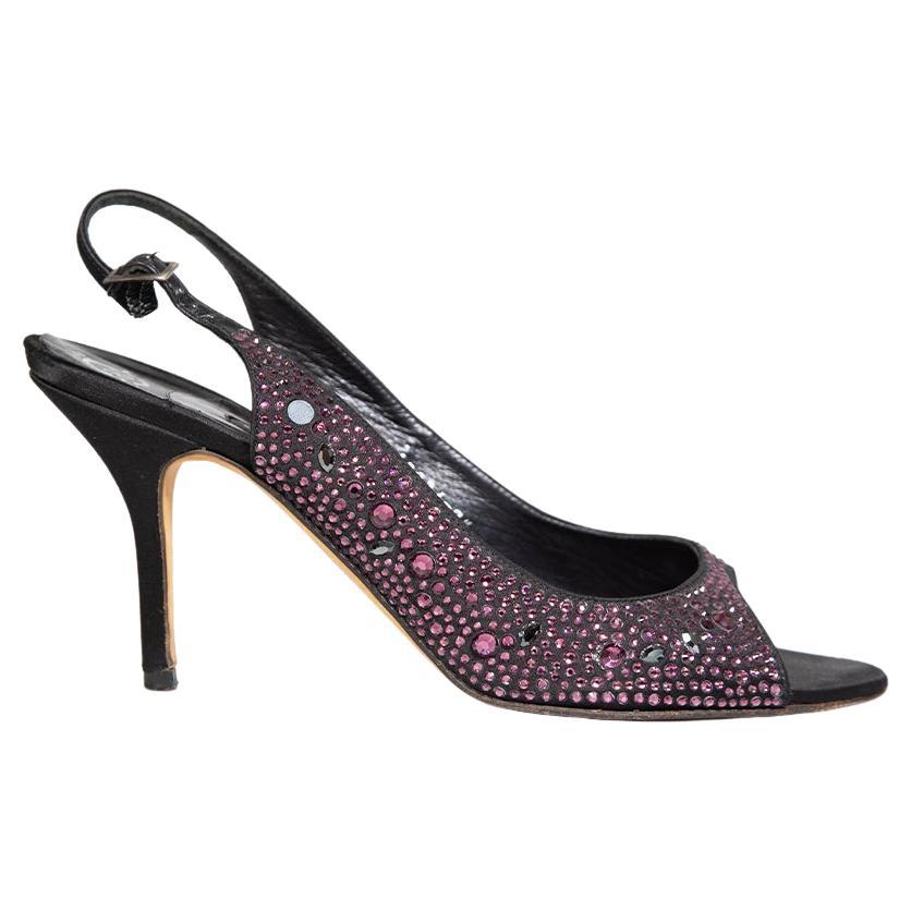 Gina Sandali con cristalli impreziositi di colore viola taglia UK 7.5