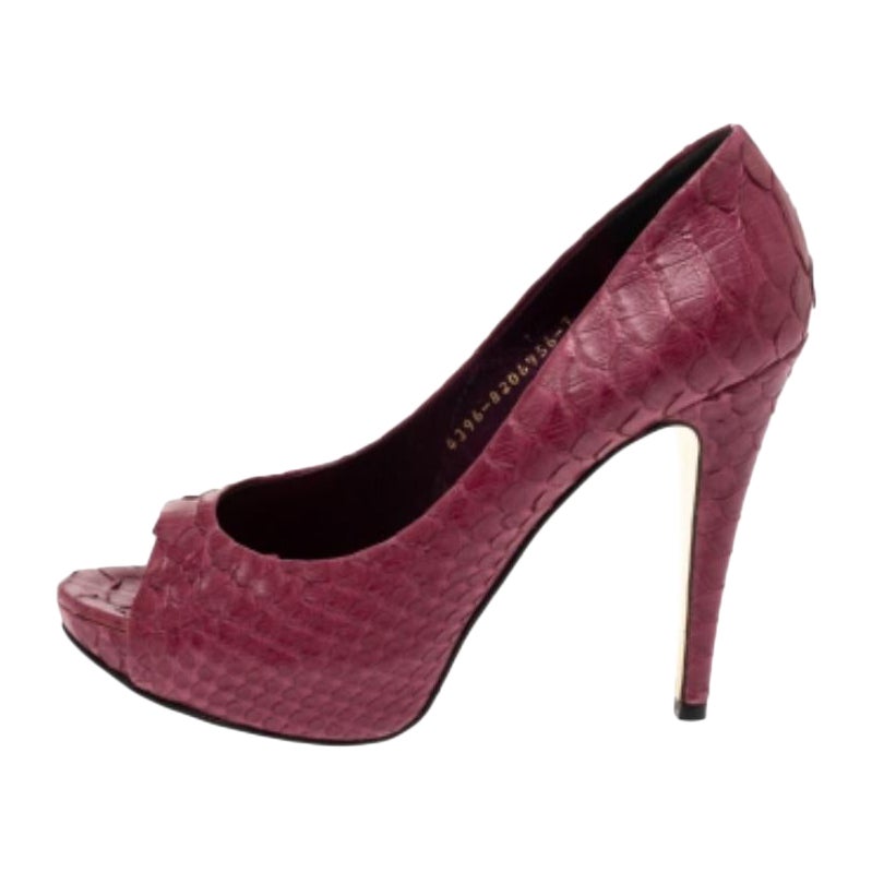 Gina Purple Python Peep Toe Platform Pumps Talla 37