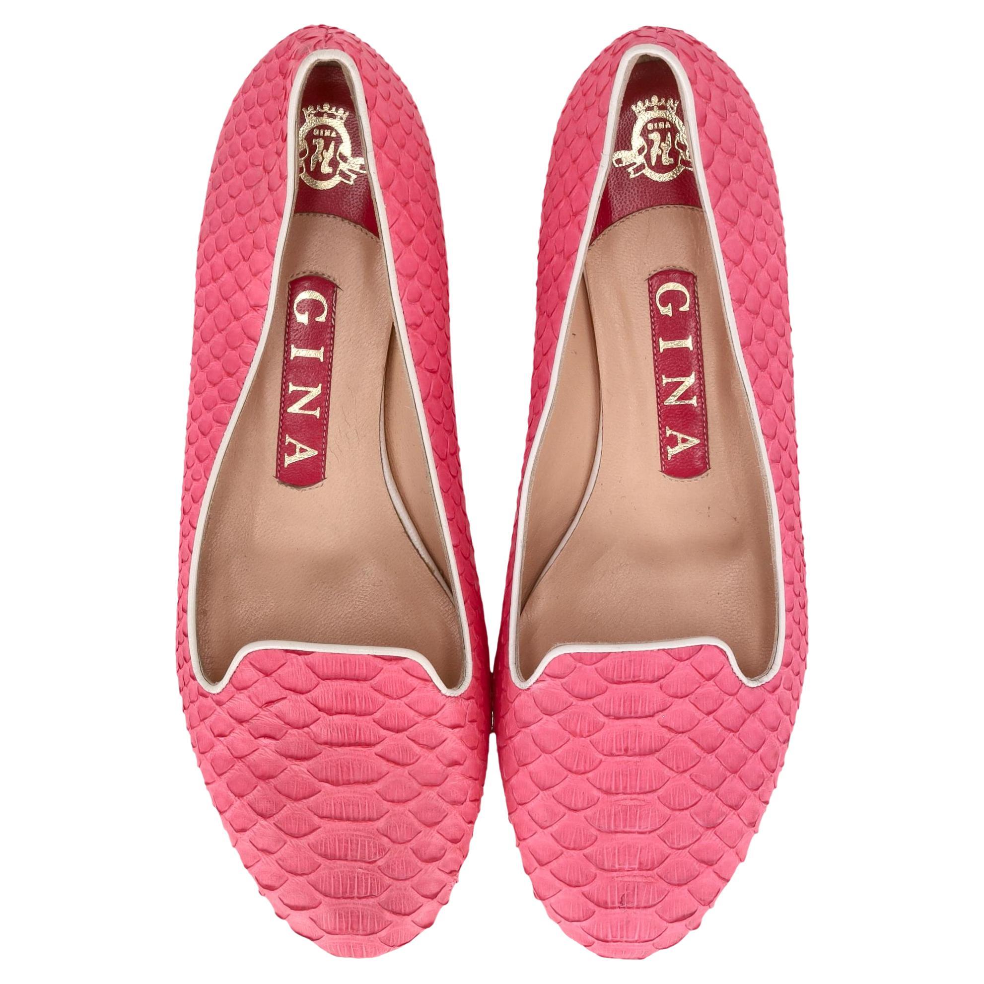 Mocassins en peau de python Gina en vente