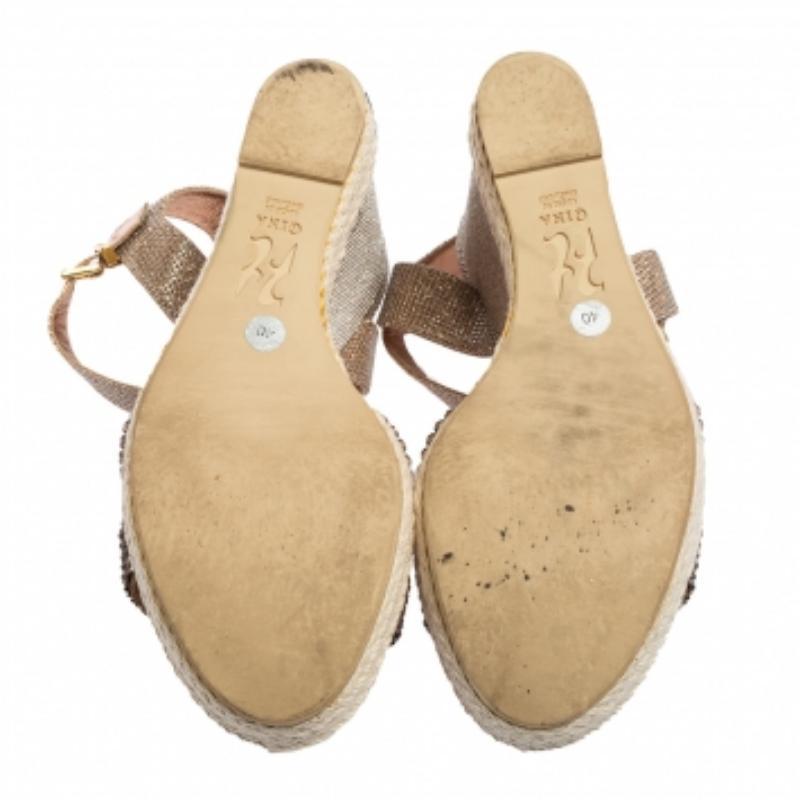 Gina Rose Espadrille Sandales compensées à plateforme, taille 40 en vente 2