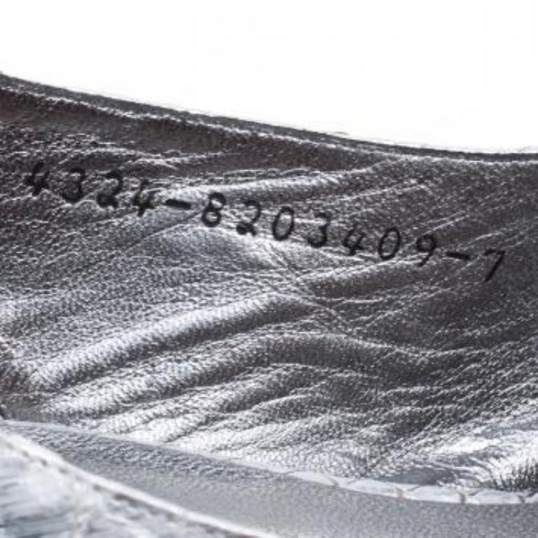 Gina Silber Chrom Python Slingback Sandalen Größe 40 im Angebot 3