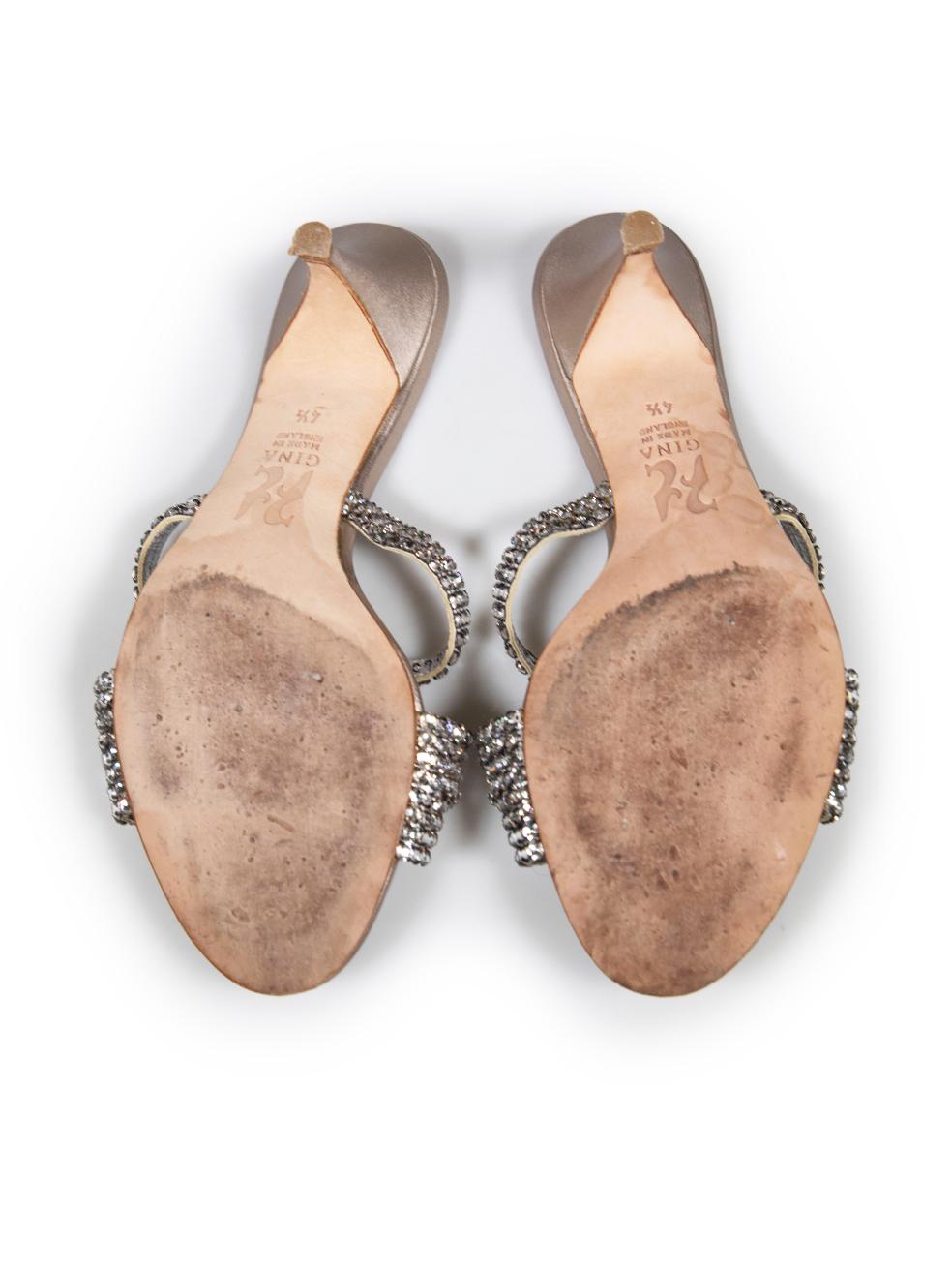 Women's Gina Silver Crystal Embellished Sandals Size UK 4.5 For Sale