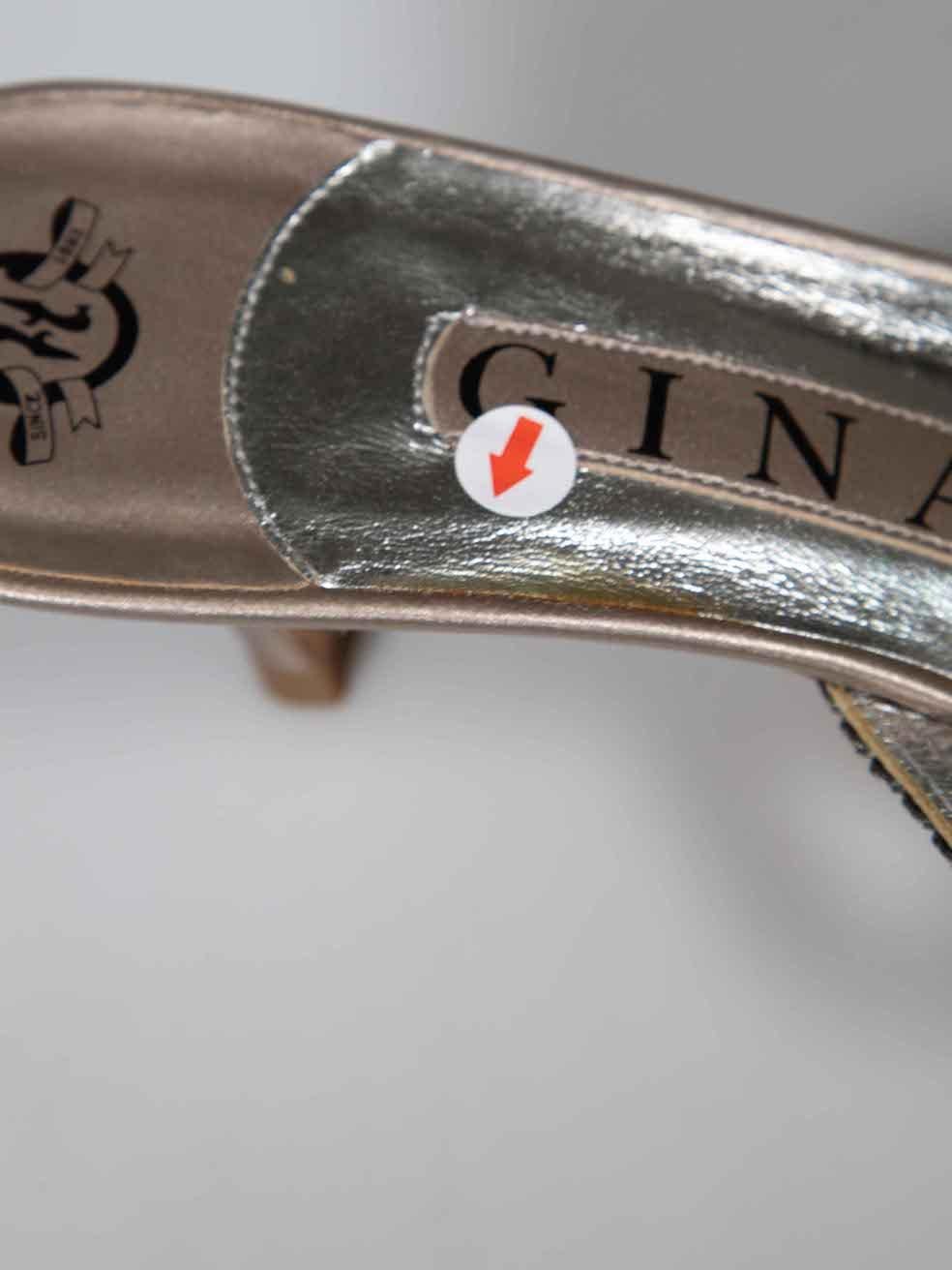 Gina Silber Kristall verzierte Sandalen Größe UK 4,5 im Angebot 1