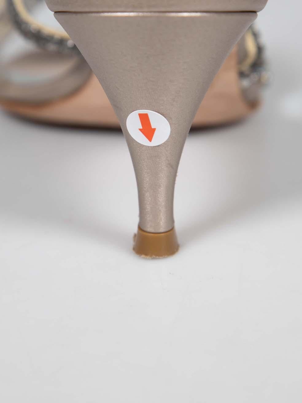 Gina Silver Crystal Embellished Sandals Size UK 4.5 For Sale 2