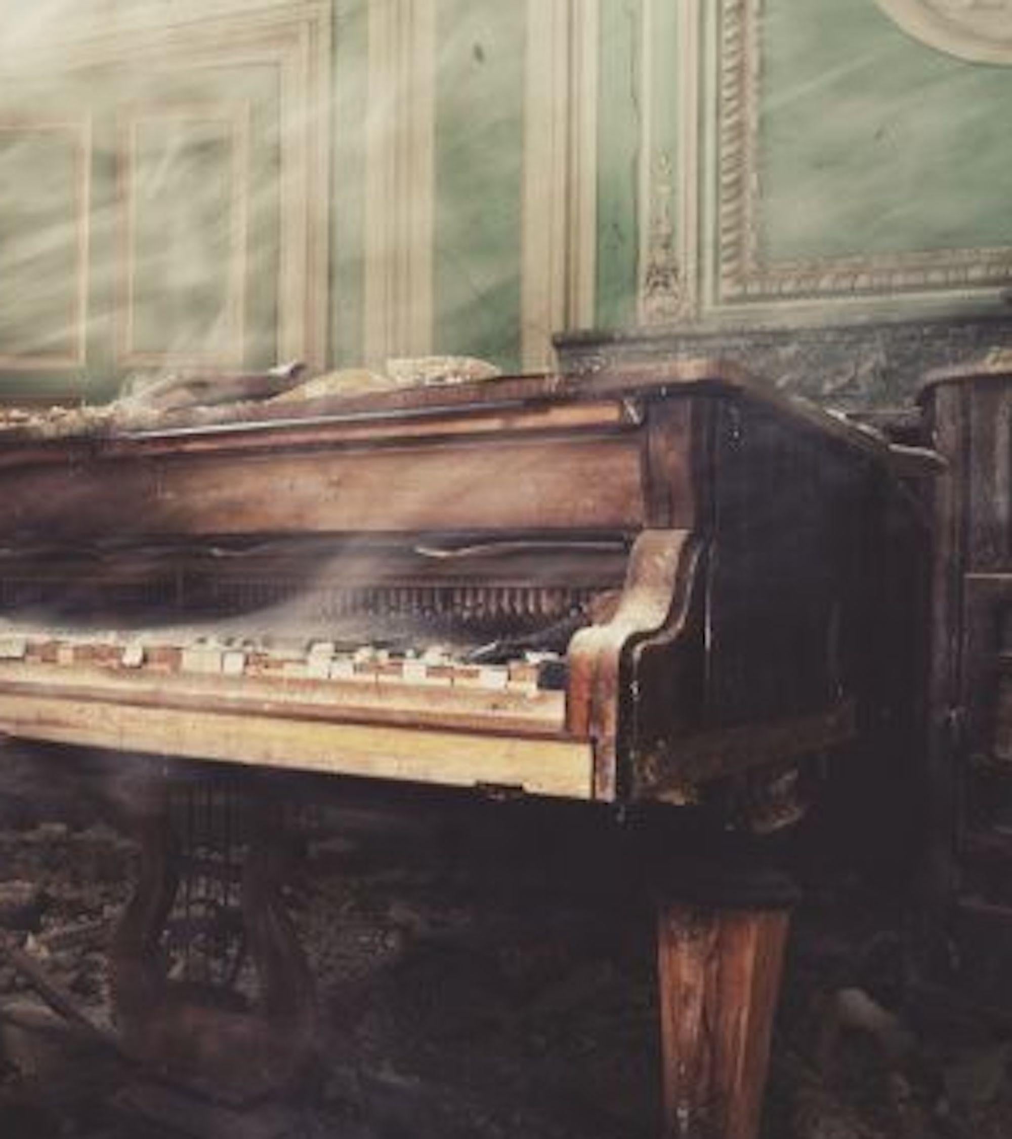 Castle Piano by Gina Soden - Interior of abandoned castle, urbex, photography For Sale 4