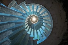 Engrenages by Gina Soden - Interior photography, staircase, blue, urbex