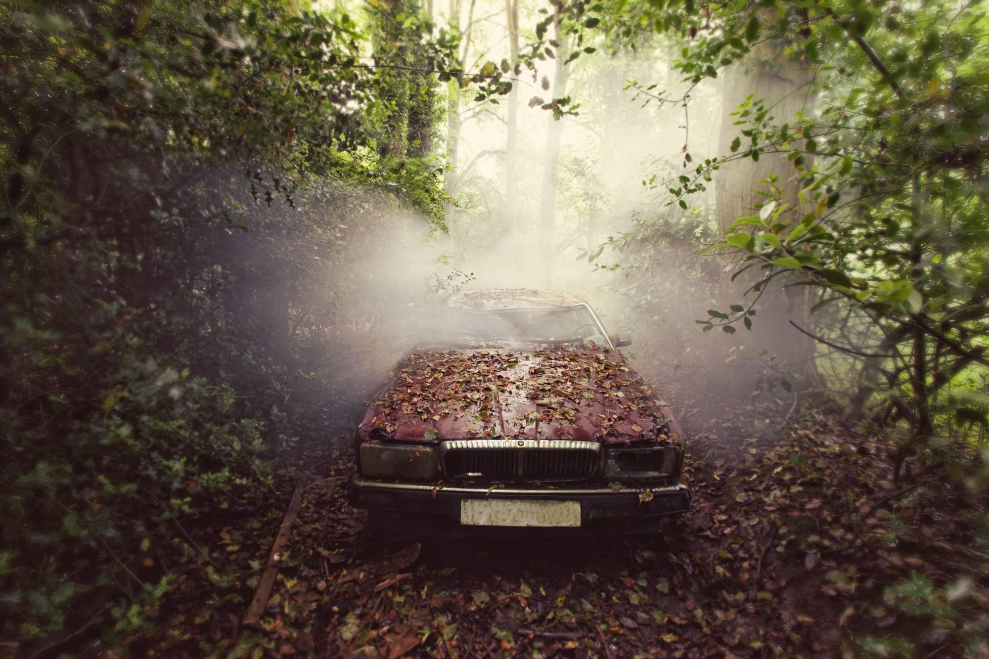 Jaguar by Gina Soden - Contemporary fine art photography, urbex, retro car