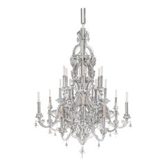 "Gina" Stainless Steel Metallic Lace Chandelier, 24 Lights