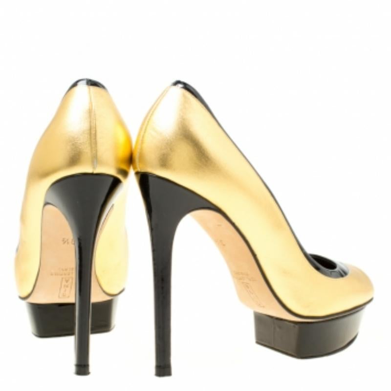 Gina Zweifarbige Tori-Pumps aus Leder Größe 36,5 Damen im Angebot