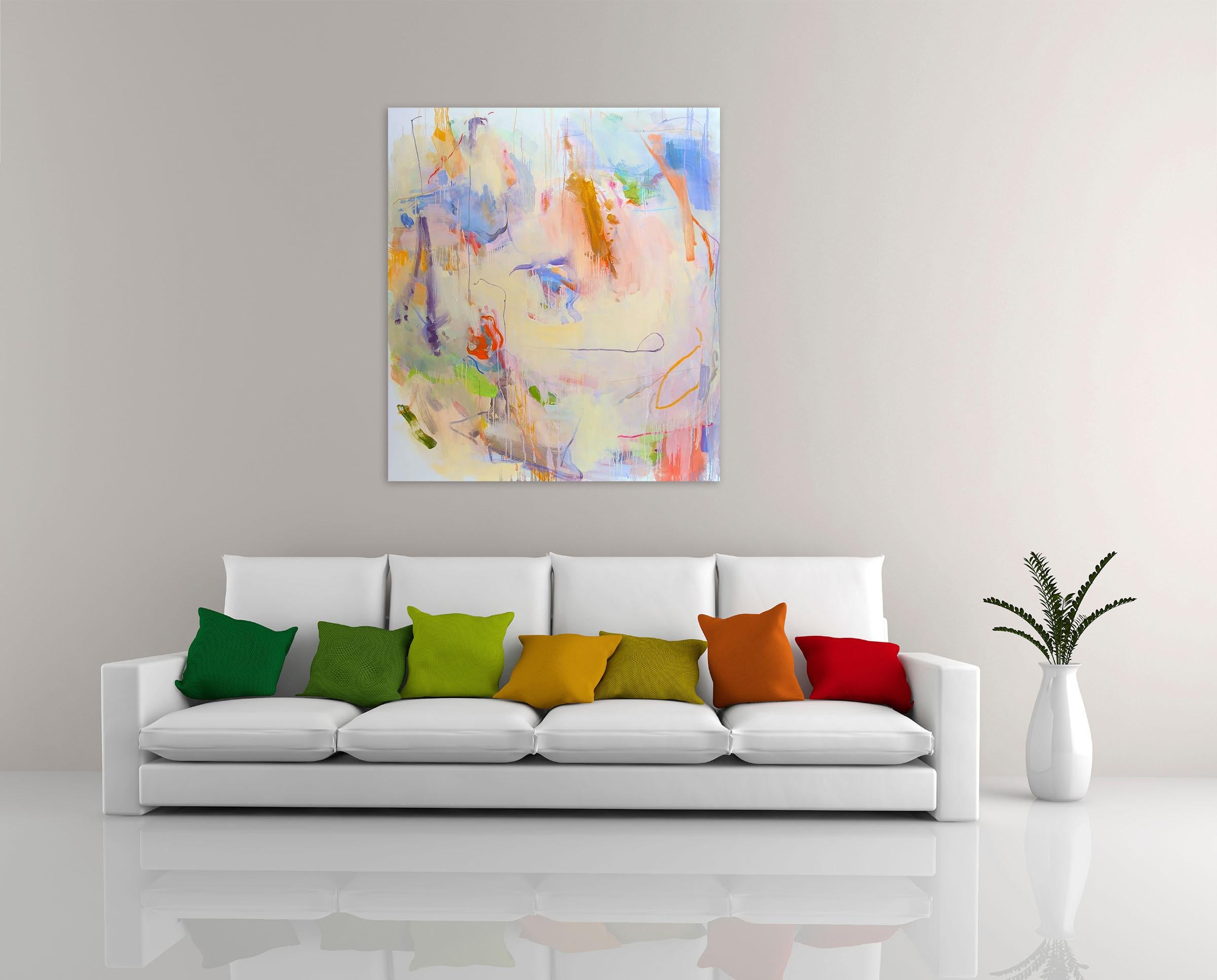 Faded Light (Abstract Expressionism painting) - Painting by Gina Werfel