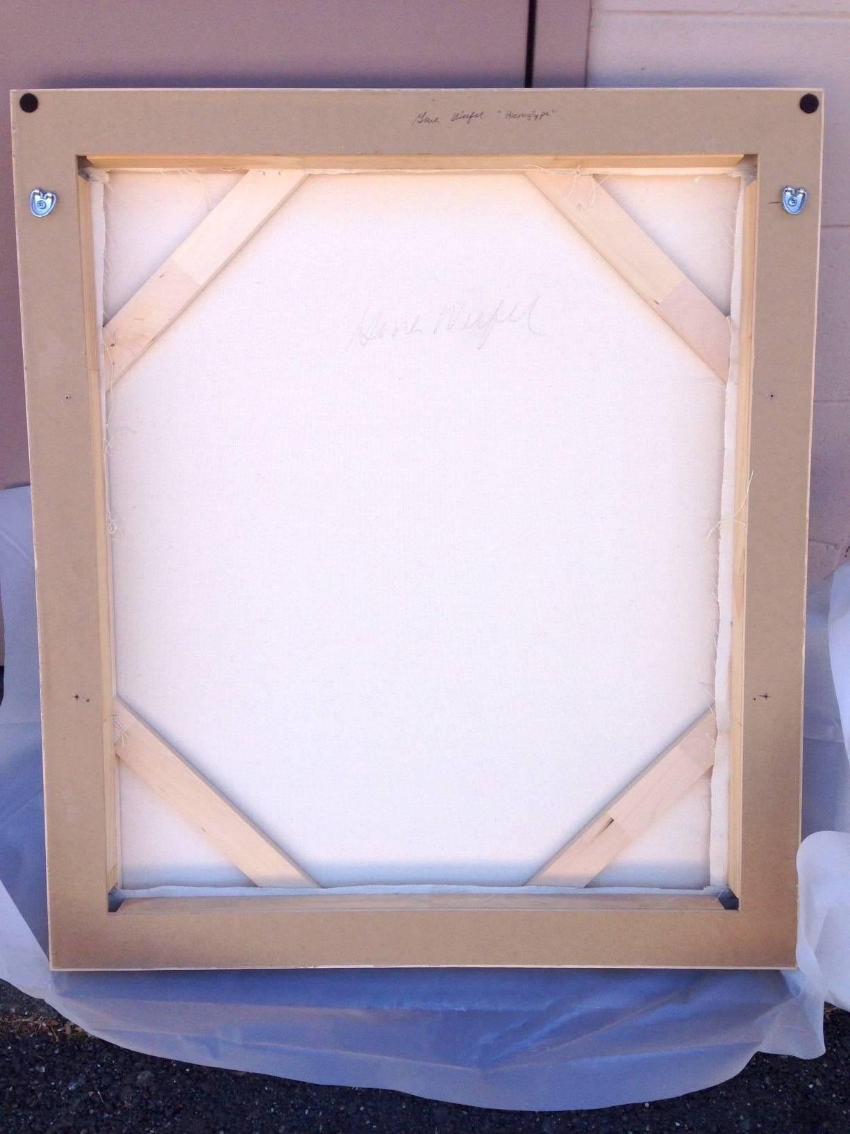Geroglifico (dipinto dell'Espressionismo astratto) - Abstract Painting Beige di Gina Werfel