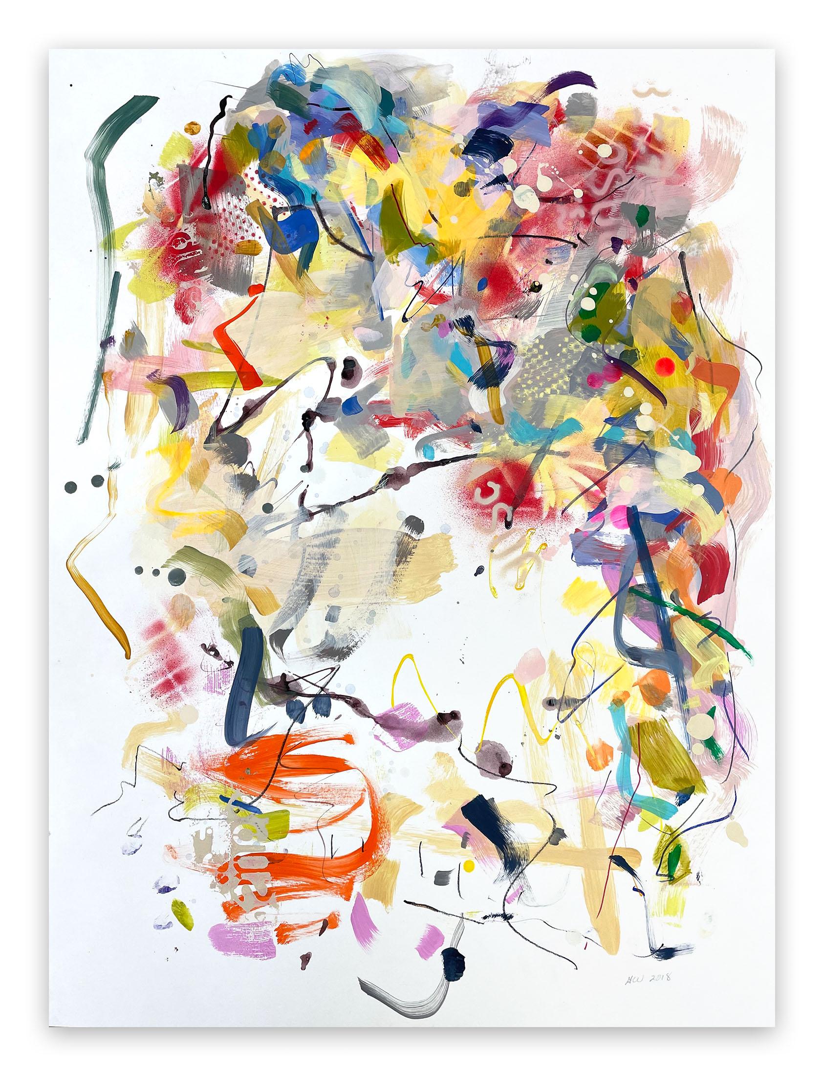 Gina Werfel Abstract Drawing – Perch (Gemälde des abstrakten Expressionismus)