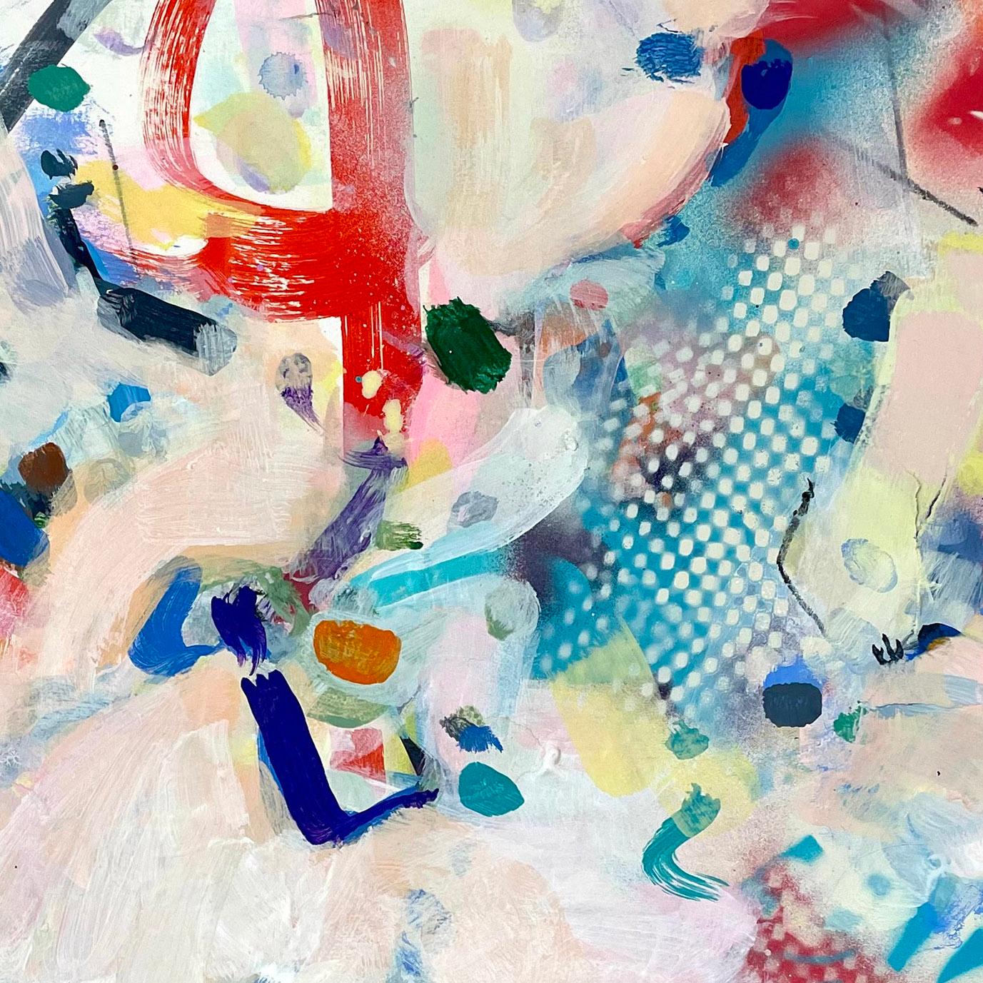 Lettre rouge (peinture abstraite) - Abstrait Painting par Gina Werfel