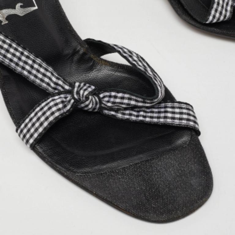 Gina - Sandales en tissu noué blanc/noir - Slide - Taille 39 Pour femmes en vente