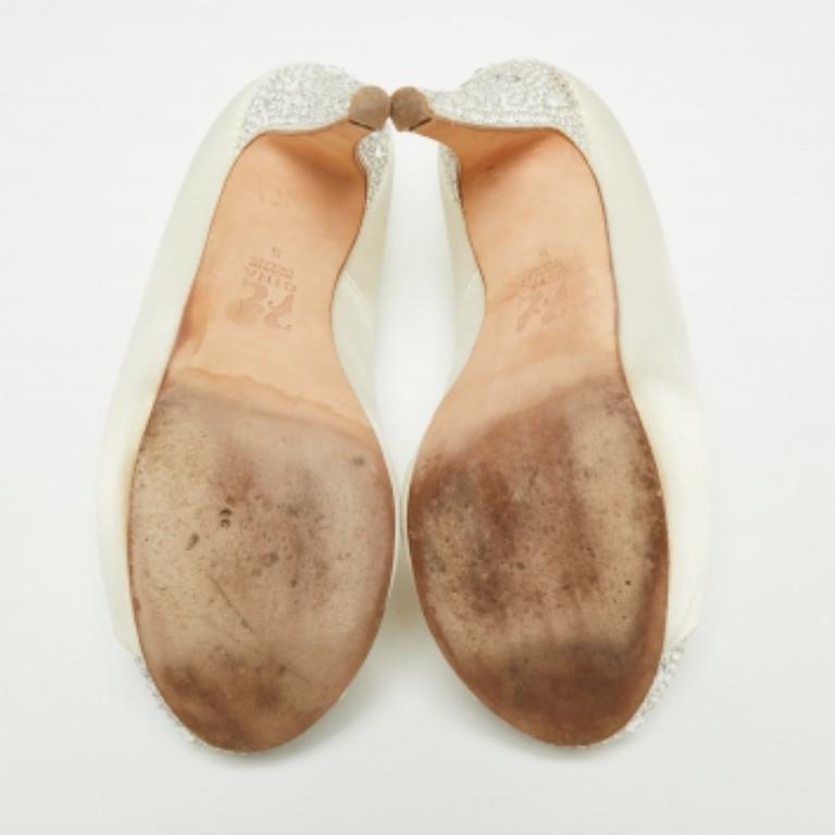 Gina Jenna escarpins à talons compensés embellis de cristaux blancs, taille 38 Pour femmes en vente