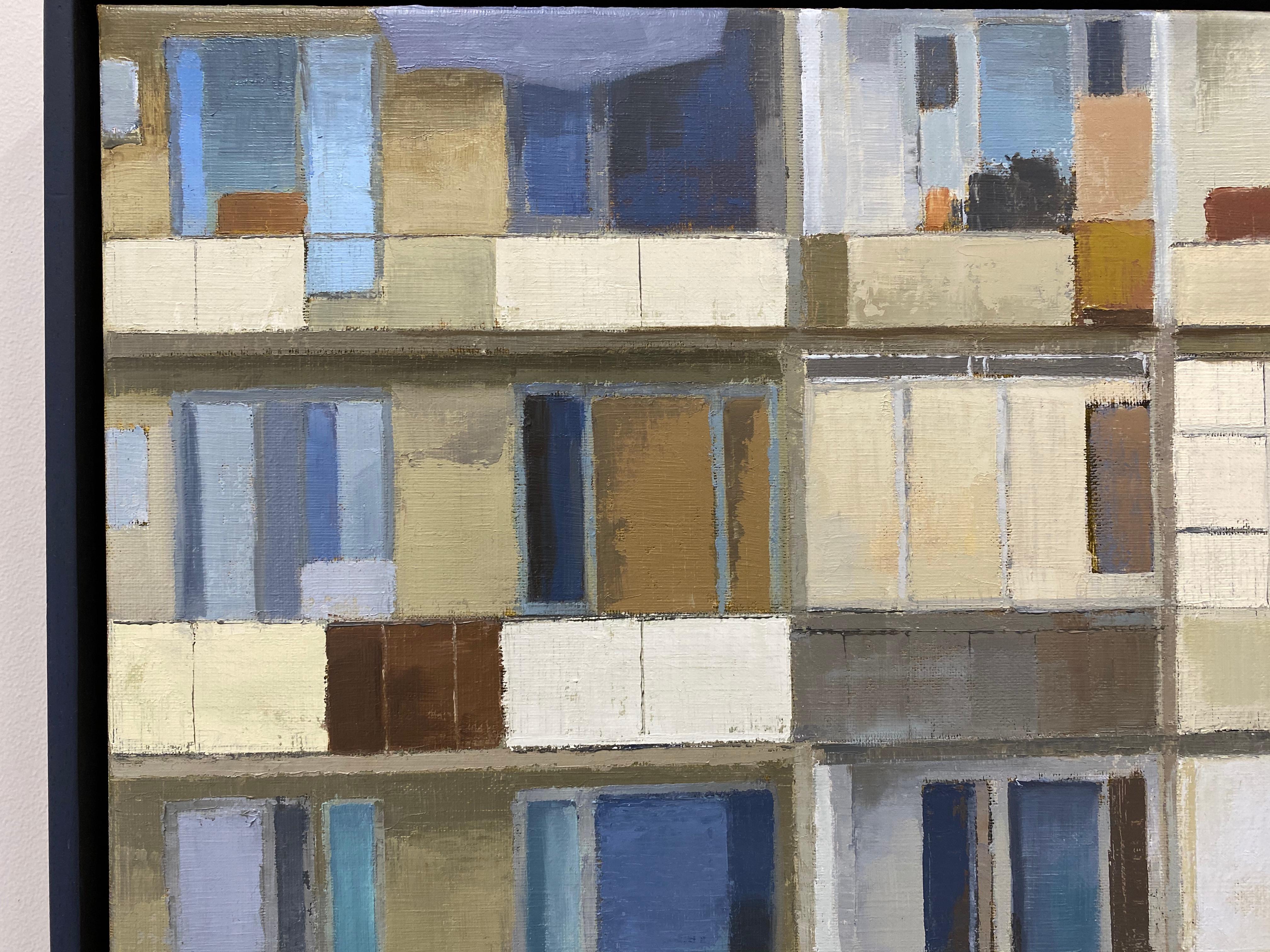 Apartment Building -21st Century Contemporary City scape Painting  1