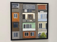 Apartment Building II -21st Century Contemporary City scape Painting