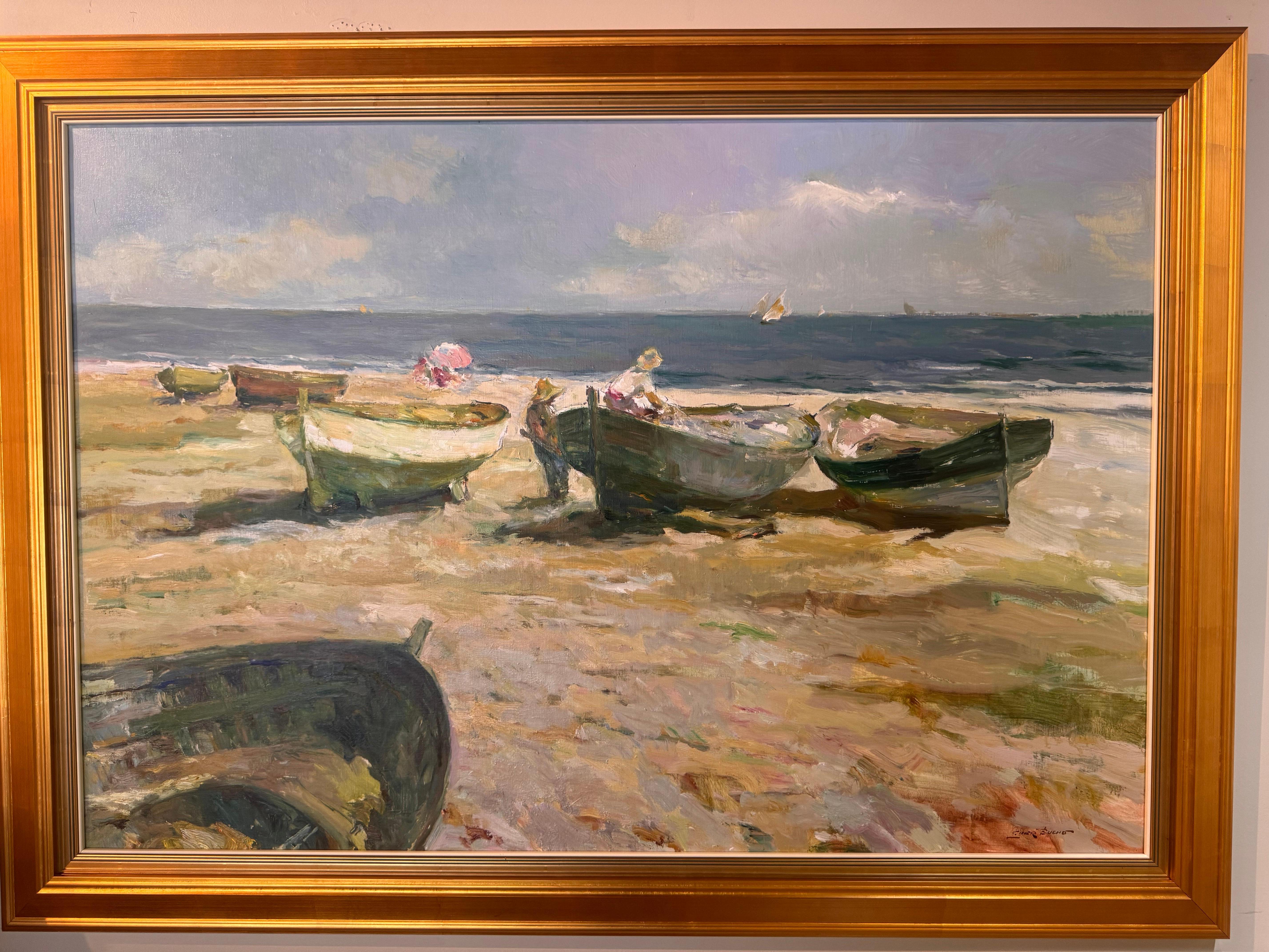 En la Malvarrosa - Painting by Giner Bueno