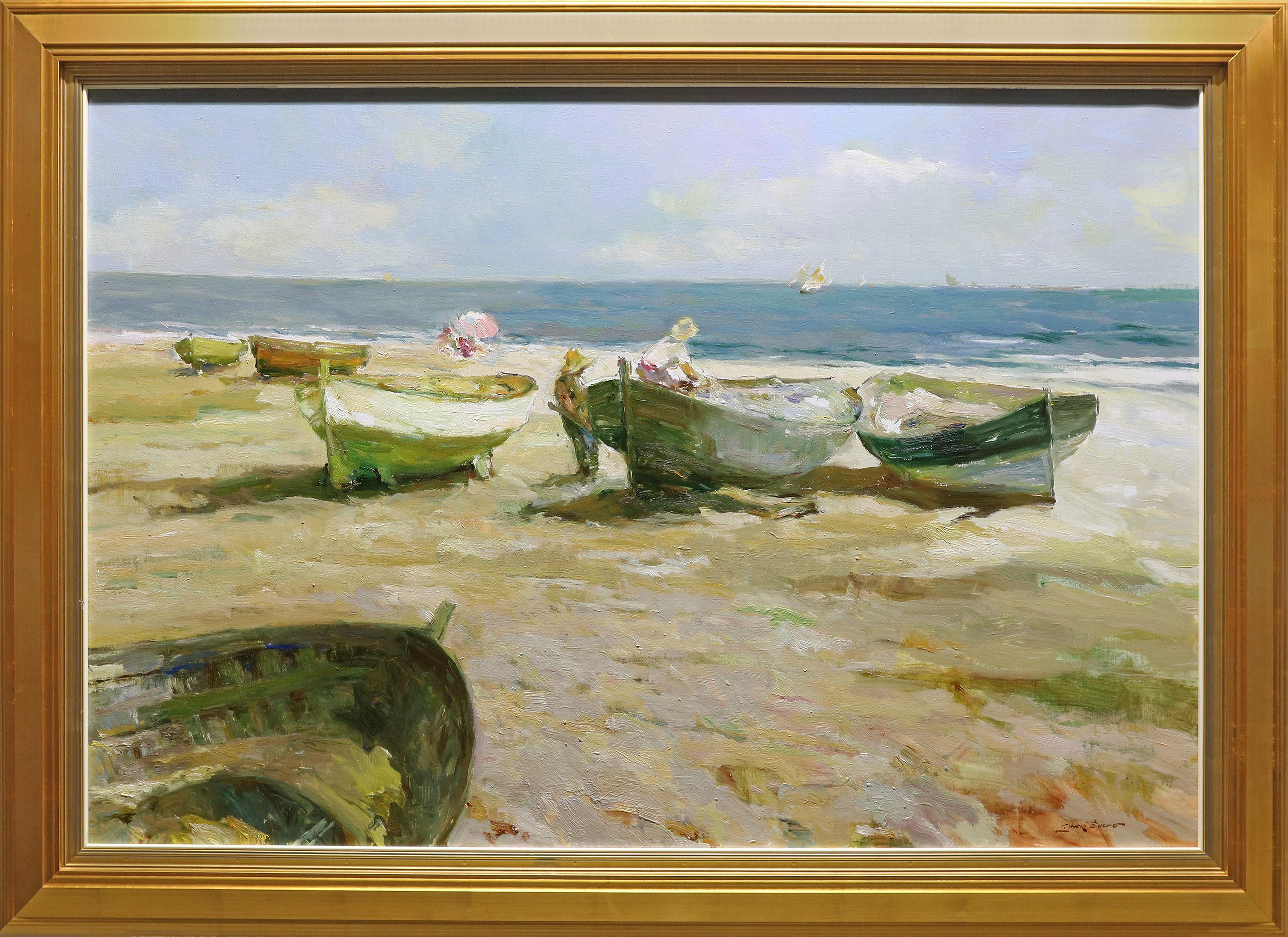 Giner Bueno Landscape Painting - En la Malvarrosa