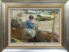 Giner Bueno 41 Reparando redes original painting