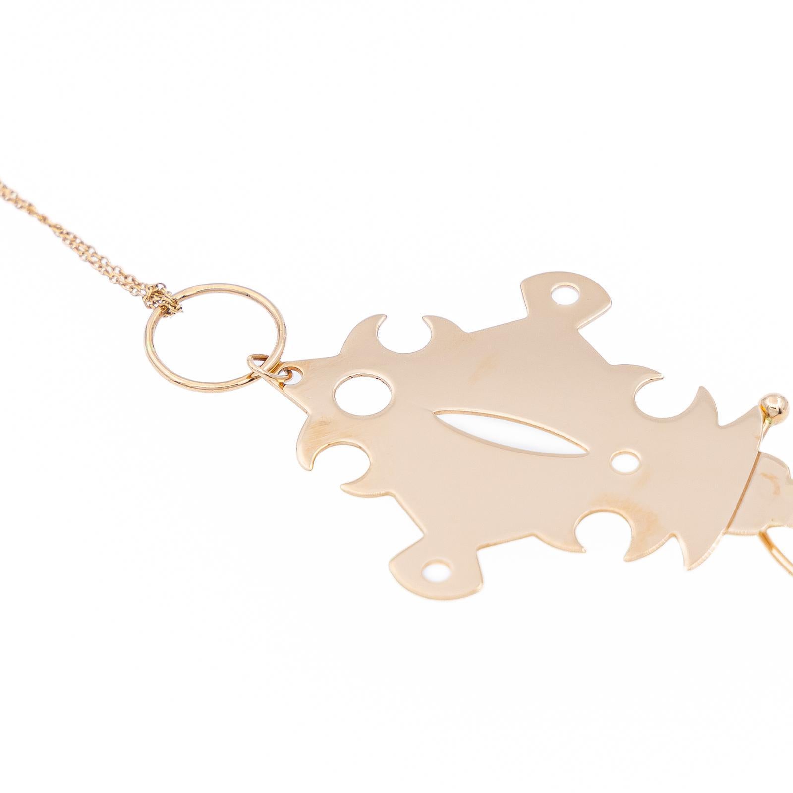 Ginette NY Chain Necklace Jumbo Tanger on Chain Rose Gold 3