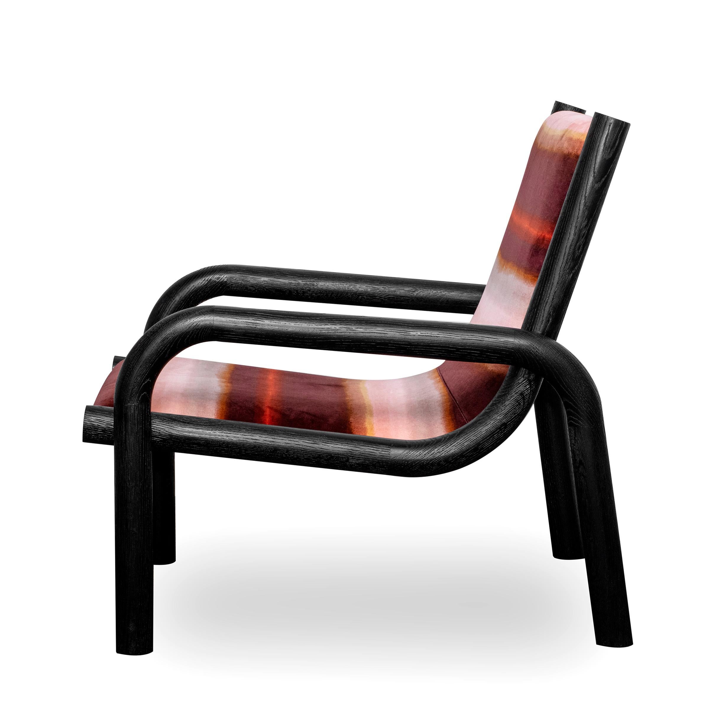 Ginga-Sessel aus schwarzer Eiche, handgefertigt in Portugal von Duistt (Moderne) im Angebot