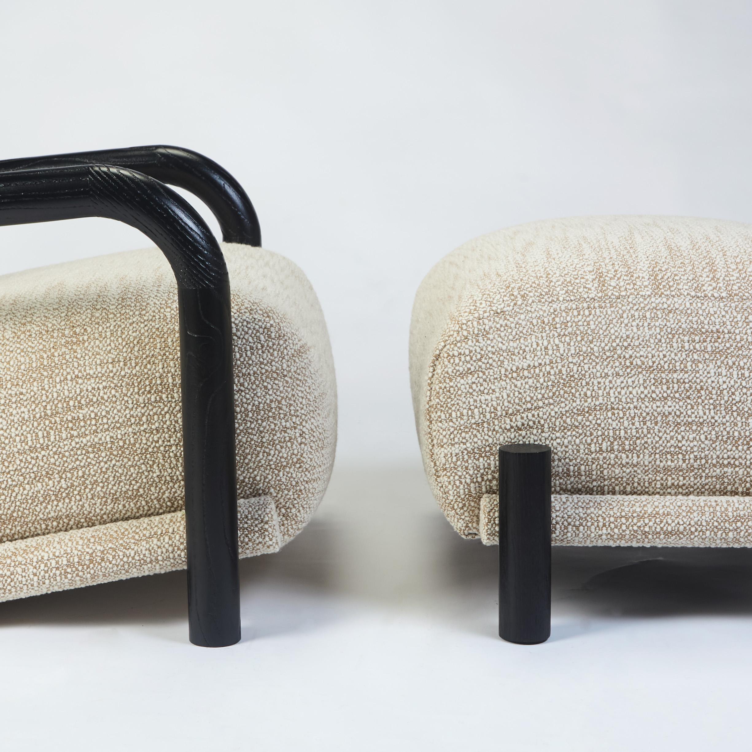 Ginga Sessel XL aus schwarzer Eiche, handgefertigt in Portugal von Duistt (Handgefertigt) im Angebot